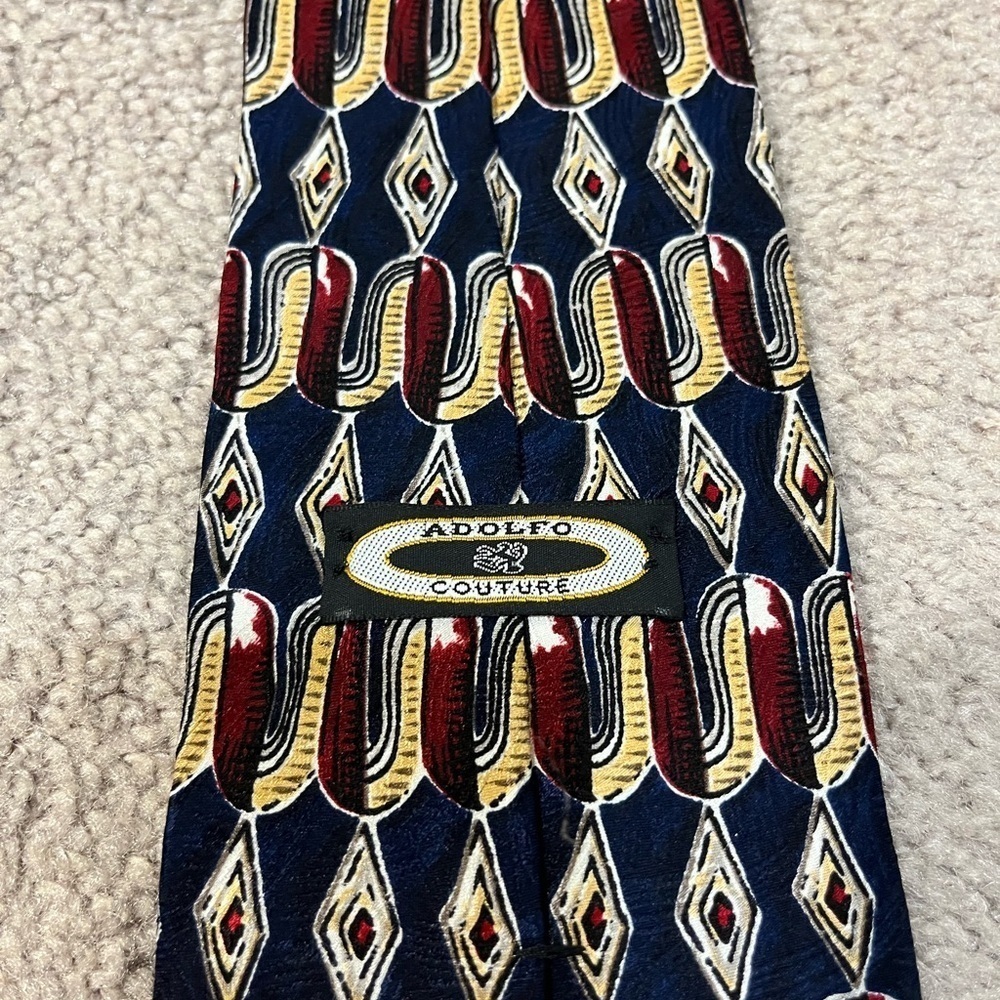 Adolfo Conture Silk Patterned Tie - Picture 4 of 6